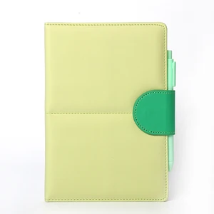 Custom  A5 Leather Planner Macron Girls  Colorful PU   Notebook Dairy with Magnetic Buckle