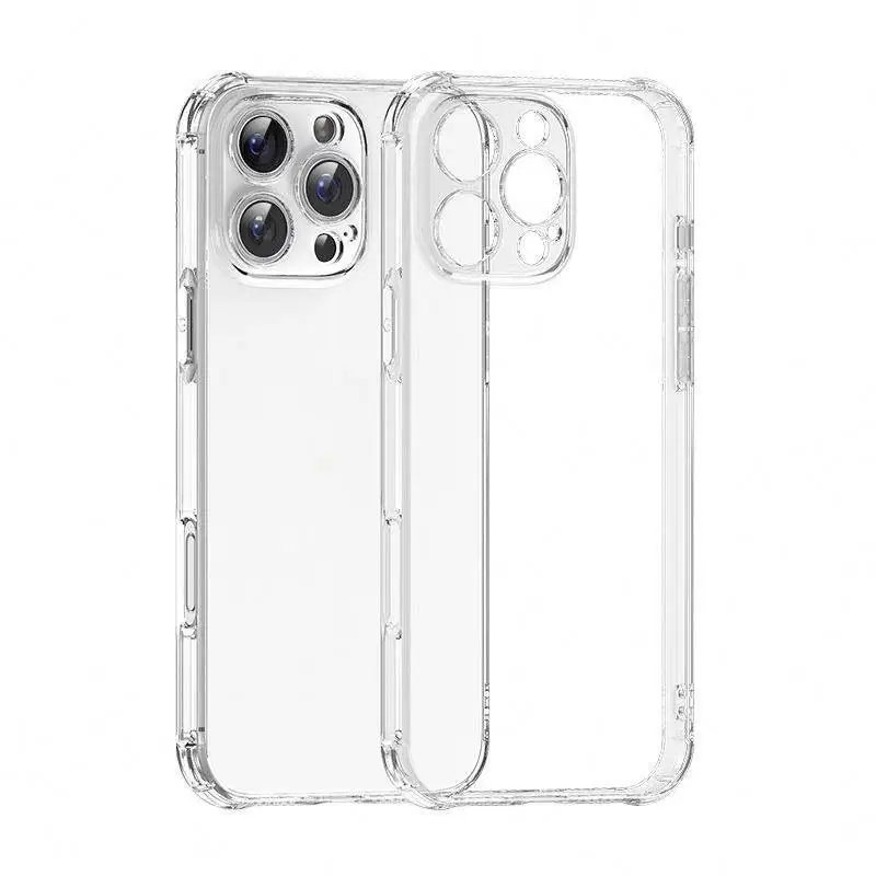 product laudtec shockproof transparent tpu phone case for iphone 17 air 16 pro max water proof clear cover mobile phone protection-6