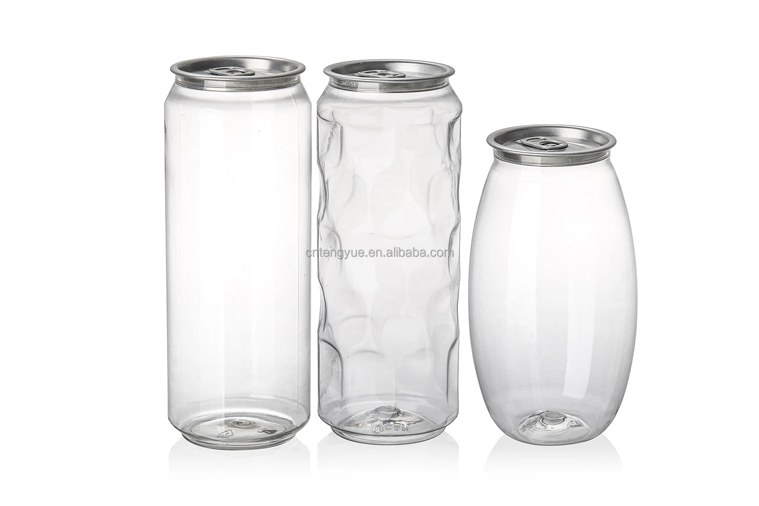 저렴한 도매 맞춤형 로고 PET 캔 250-700ML 식품 등급 투명 용기 (주스, 탄산음료용), 알루미늄 밀봉 뚜껑 포함 ...