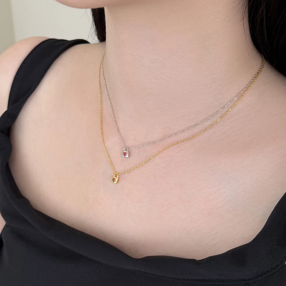 KAKODIY Fashion Simple Design Rhodium 18K Gold Plated 925 Sterling Silver Chain 5A Cubic Zirconia Pendant Heart Shape Pendant Necklace detail 4