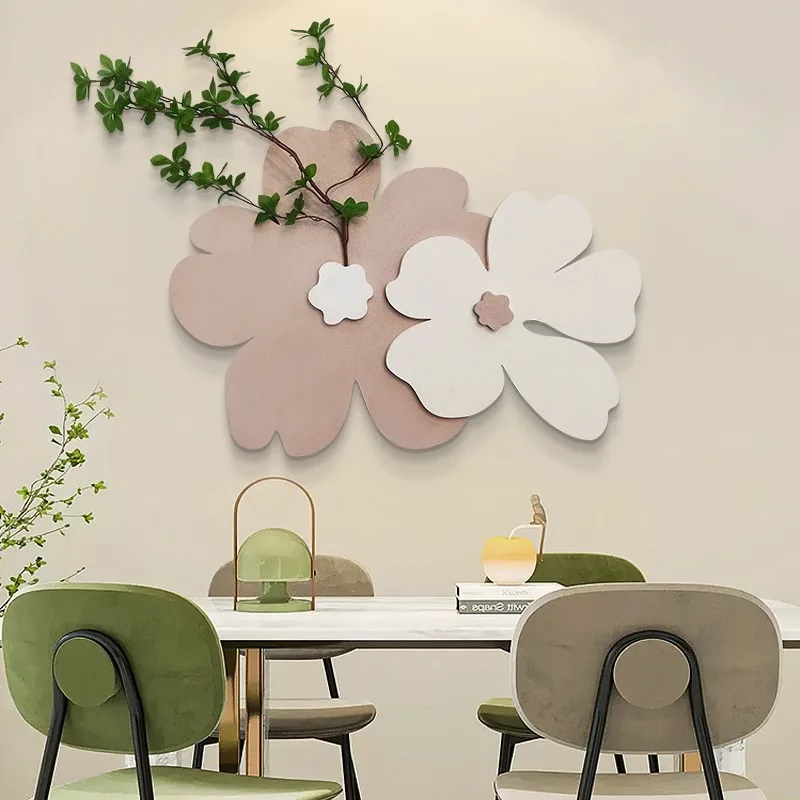Green Monstera Wall DecorTextured Circular Backdrop Minimalist Wabi Sabi Plant Art Neutral Beige Living Room Kitchen Home Decor