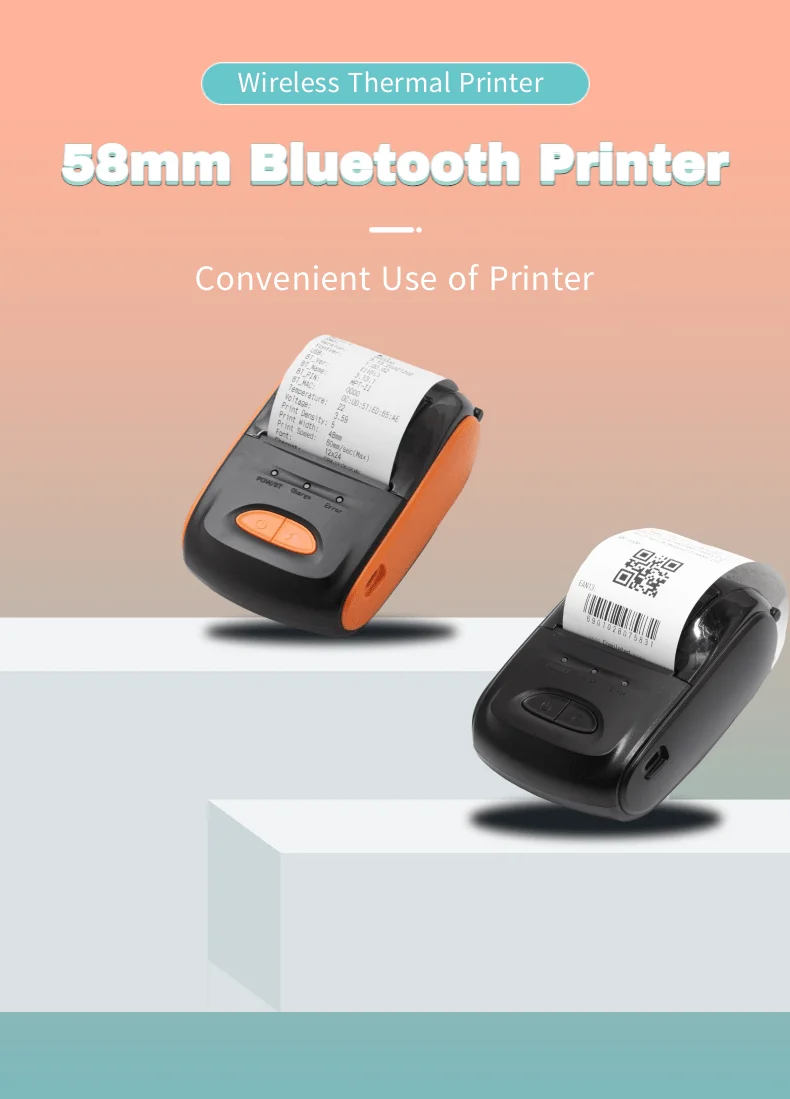 58mm Pocket Printer Mini Portable Mini Impresora Thermica Portatil 58