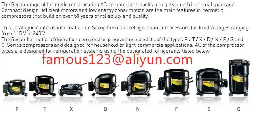 Low Back Pressure Secop Piston Refrigerator Compressor Tl3g,Tl4g,Tl5g ...