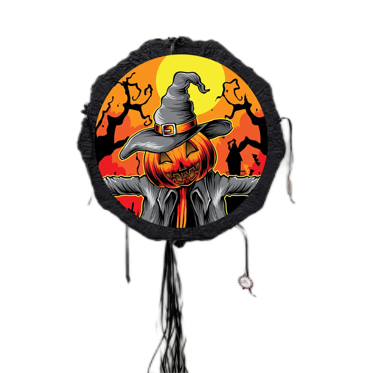 Halloween Pumpkin Foldable Pinata Party Favors Decoration Toy By Pull