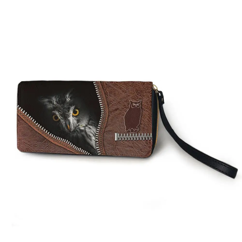 Ladies Designer Purses Wallets Owl Printed Design Zipped Coin Card Holder New In 