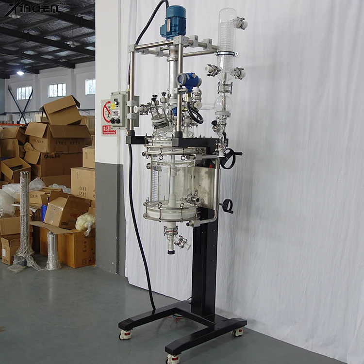 Lab Chemical Bioreactor Jacketed Glass Agitator 100L Crystallization Filter Glass Reactor with Chemical Continuous Stirring Tank manufacture