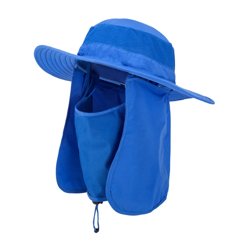 Outdoor UV Protection Sun Hats Couples Light String Bucket Fishing Bucket  Hat With Face and Neck Cover