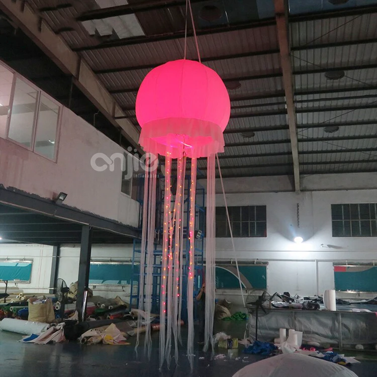 Inflatable Jellyfish Balloon Puppet with LED Lights