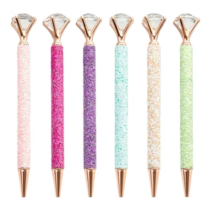 Creative Girls Sequin Rotating Metal Ballpoint Pen Smooth Writing for Office Student Stationery and Advertising Gift
