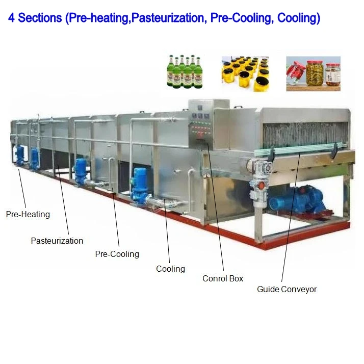 Customize 2 in 1 Bottled Canned Beer Wine Juice Tunnel Pasteurizer and Jars Pickles Sauce Pasteurization Sterilization Machine
