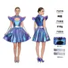 Falda azul violeta ai - con guantes