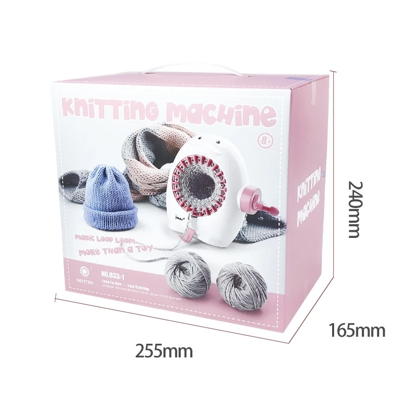 Creative Penguin Mini Knitting Machine Children's Hand Portable Knitting Machine Loom Toy Set