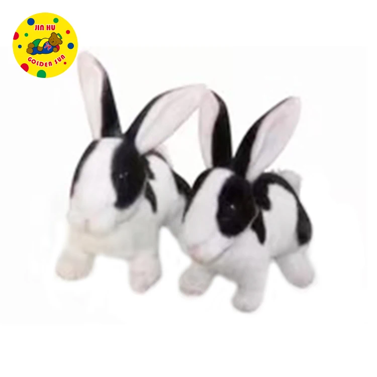 High Quality Fluffy Soft Lovely Stuffed Animal Lifelike Bunny With Long  Ears White Black Rabbit Plush Toys - Buy White Black Rabbit,White Black  Rabbit Toys,White Black Rabbit Plush Toys Product on 