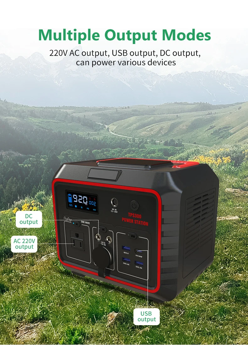 Wireless Charging 300w Portable Power Station Camping Outdoor Energy Storage Power Supply