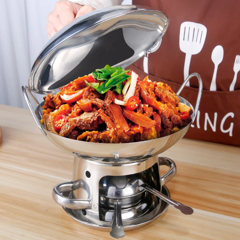 Stainless Steel Buffet Cooking Pot Stove Outdoors Camping Portable Alcohol Stove Hot Pots Buy