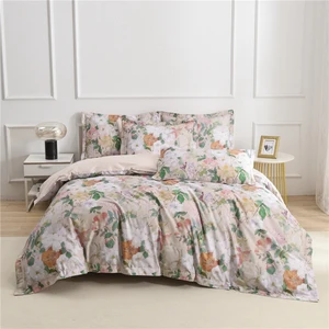 Luxury Duvet Bedding Sets Cotton Bed Sheet Microfiber Plant Printed Bedding Set