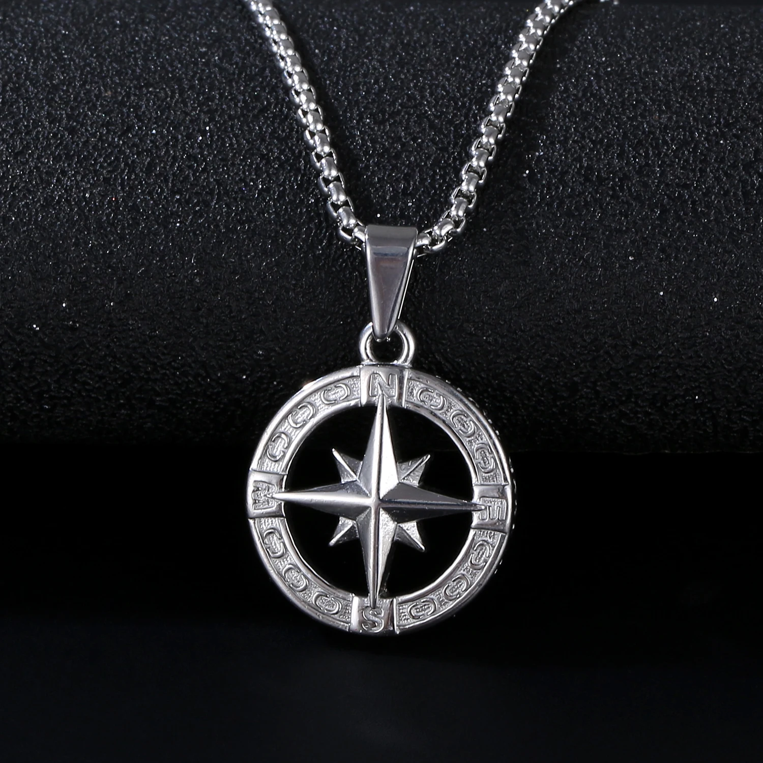 18k Gold Stainless Steel Compass Pendant Waterproof Travel Jewelry ...