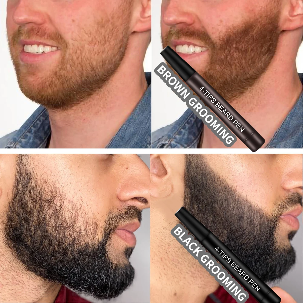 Professionelle Bart-Airbrush-Farbe – Wasserfest, Natürlich Aussehend, Für Konturen & Bartfüller, Braun 60ml