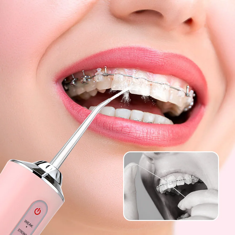 Cordless Dental Teeth Irrigator Portable Water Flosser Rechargeable Ipx7 Waterproof Oral Irrigator 220ml Water Dental Flossers