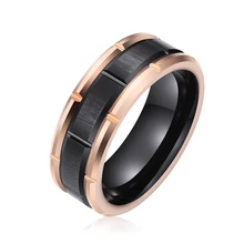 Wholesale Tungsten Wedding Ring - 8mm Black Gold Plating - Engagement Jewelry