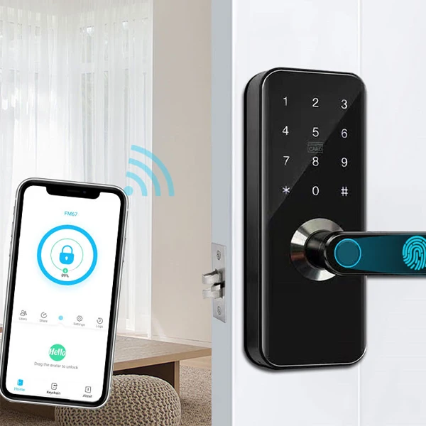 Cerradura электронный Американский ANSI врезной видеозамок со сканером отпечатков