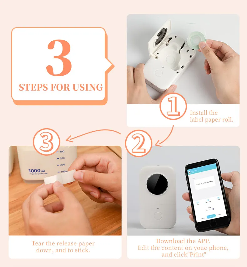 D30 Unique Desktop Labeling Machine BT Mini Portable Handheld Mobile Label Thermal Printer