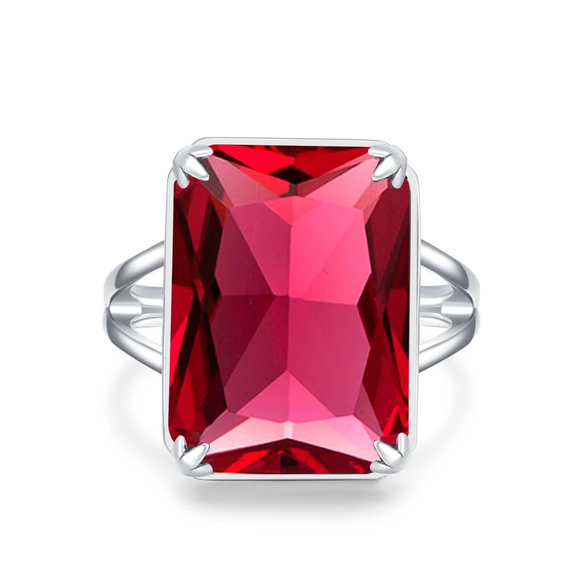 Girl Personalized Ruby Ring - 925 Sterling Silver Wedding
