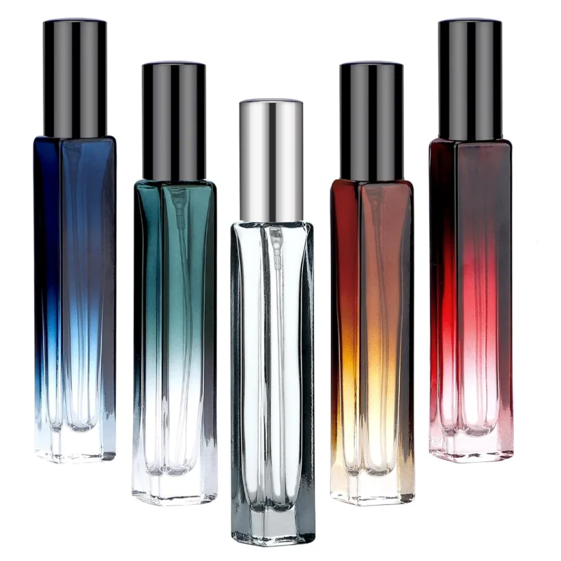 Mini Pocket Fine Mist Glass Spray Bottle 3ml 5ml 10ml Gradient Square Leak-Proof Perfume Pump Sayer