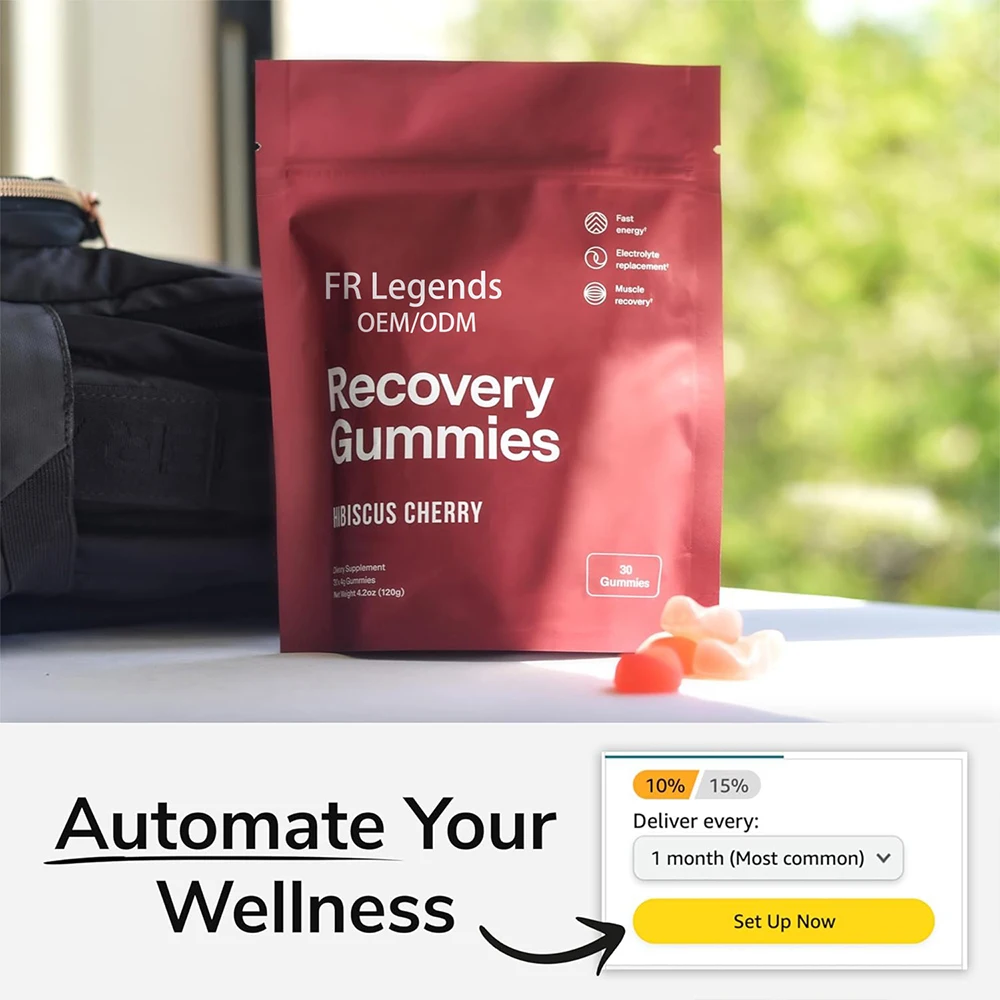 Wholesales Support Muscle Recovery Gummies Fast Energy Supplements Electrolytes Hibiscus Cherry Gummy Candy