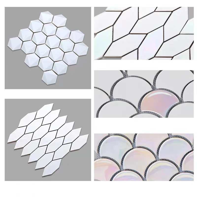 Modern Light Luxury Iridescent Fish Scale Mosaic Tiles Factory Wholesale for Bathroom Kitchen Background Wall Bar Counter Use
