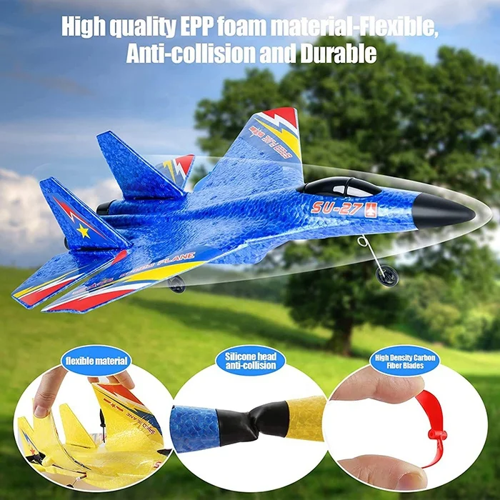 Su-27 Rc Toy Aircraft Model Remote Control Fixed-Wing Glider  Anti-Fall Fighter Jet Rc Plane Rc Flight Foam Airplane
