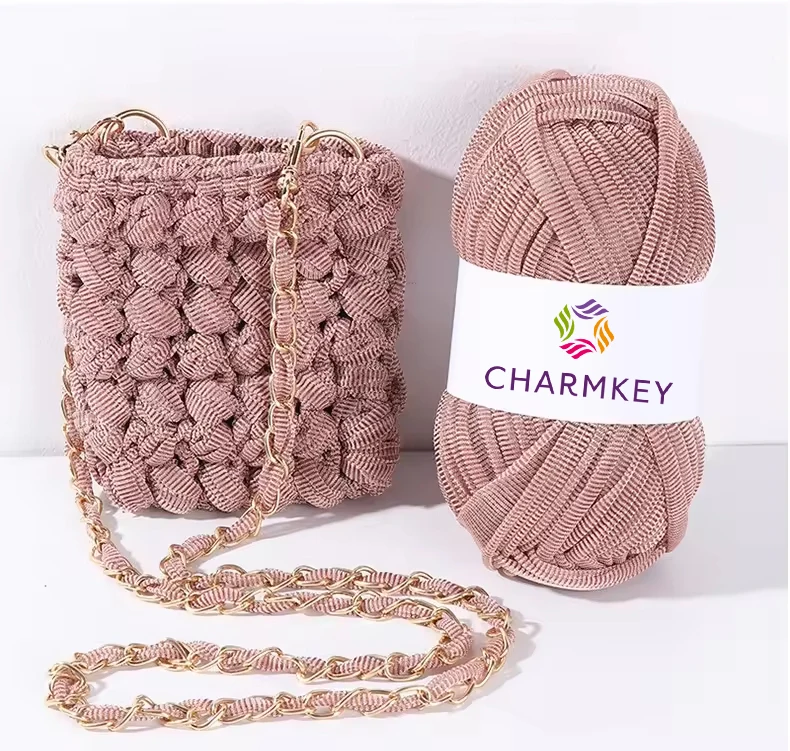 Wholesale Ribbon Bag Baby Colors T Shirt Yarn for Crochet