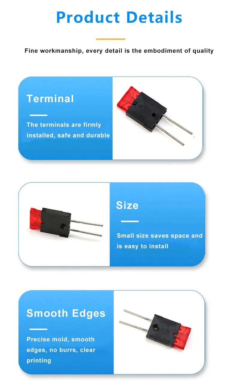 FKH Stackable 30A Rated 80V Black Blade Fuse Holder for PCB Mounting in Automotive Applications