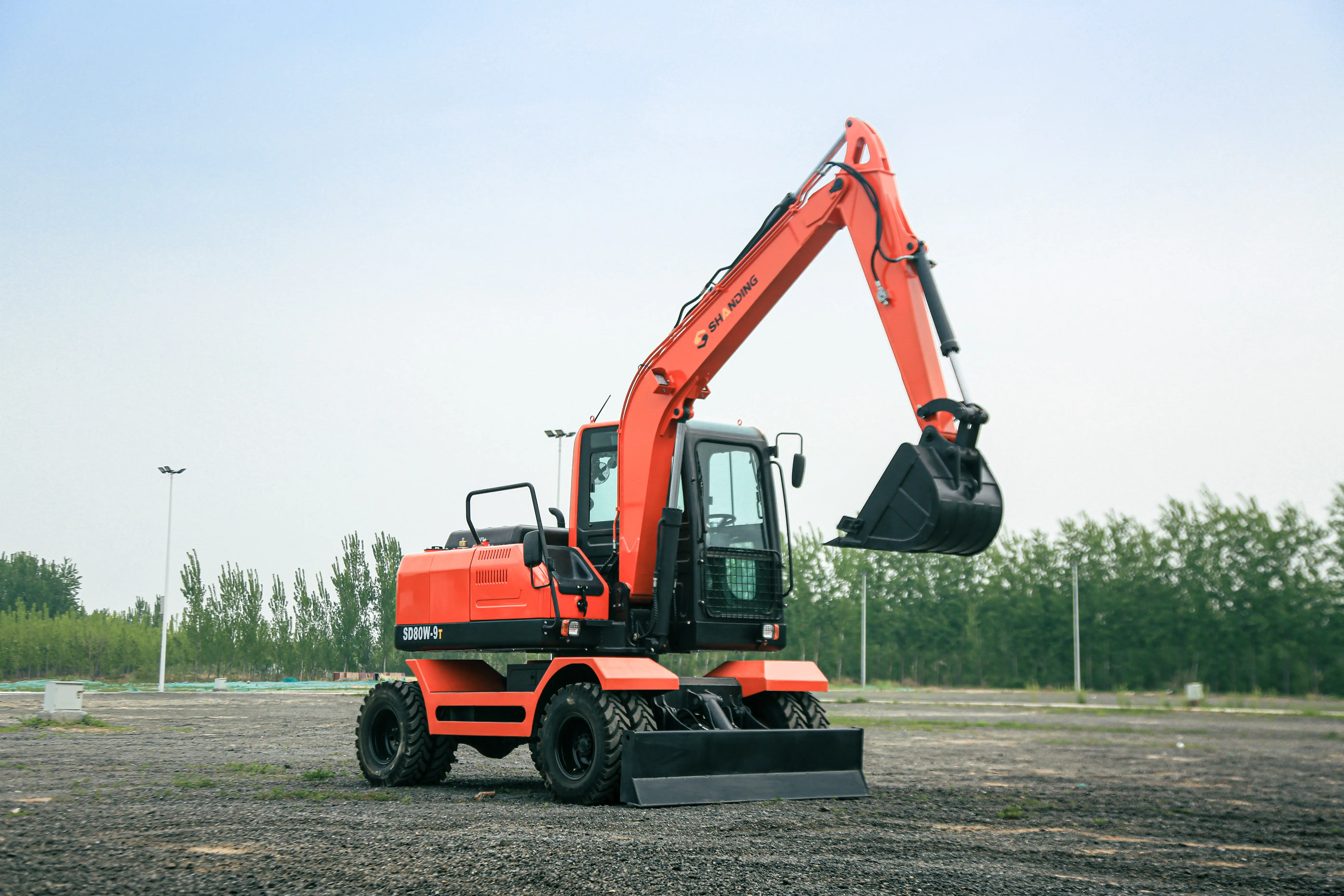 ShanDing SD80W Factory Direct Sale Low Price Operating Weight 8 Ton Small Wheel  Excavator