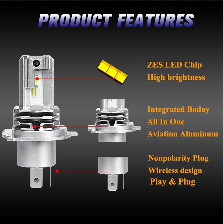 m3 fanless led headlight 50w led