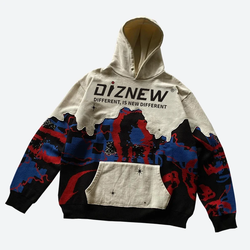 DiZNEW Fleece Halloween-themed printed hoodie with street hip hop design and custom hoodie manufacture