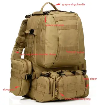 Wholesale Outdoor Camping Hiking Large Bags Molle Tactical Backpacks Canvas Backpacks Large Capacity Tactical Backpacks