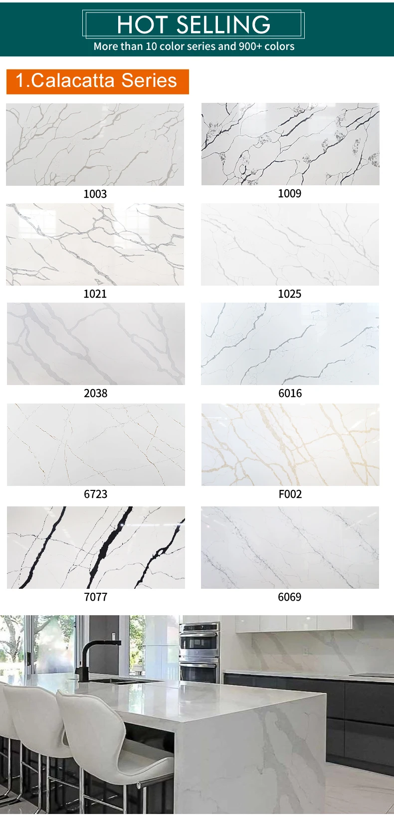 Calacatta Gold Quartz Stone Slab Engineered Stone Benchtop Artificial