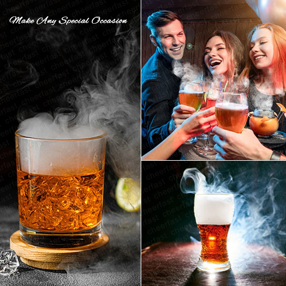 Fumoir à Cocktail électrique Rechargeable USB-C - Kit Avec 6 Copeaux De Bois - Pour Whisky, Bourbon, Cuisine