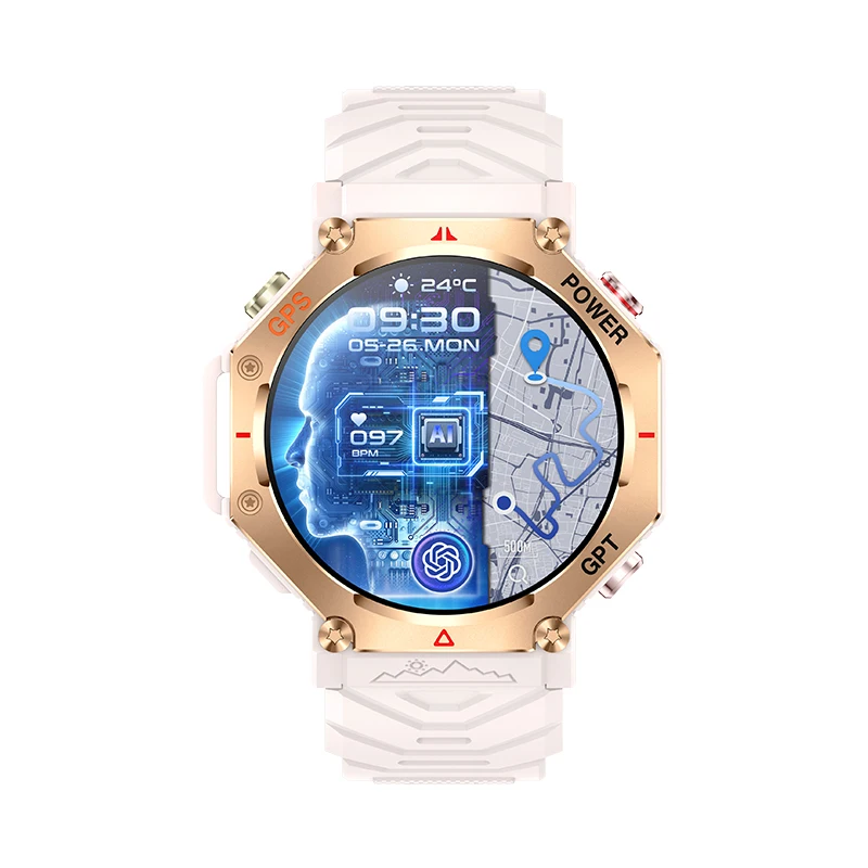 Cheap Dafit GPS Smart Watch KC91, Zinc Alloy Case 530mAh Battery AI Watch Dials DaGPT GPS Training 3ATM Waterproof Smartwatch