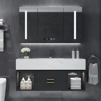 High-End Modern Bathroom Cabinet Wall Mounted Bathroom Vanities Double Sink