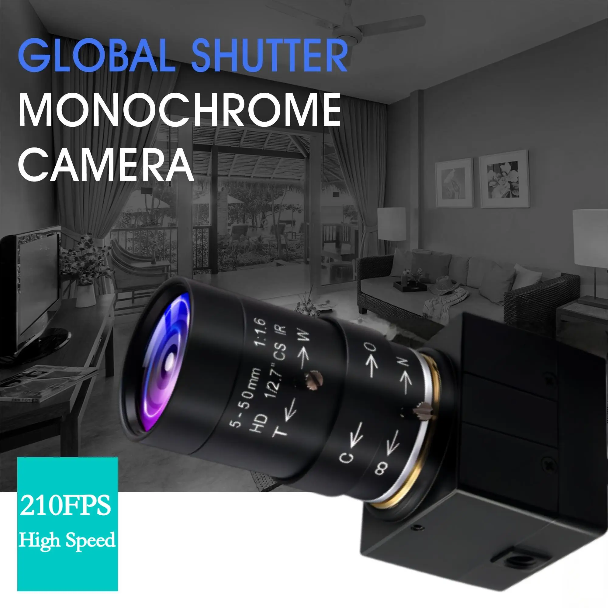 High Speed USB Camera 210fps 1280x800 Global Shutter OV9281
