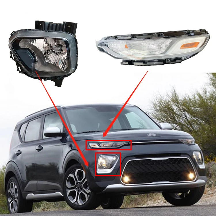 2023 Hot Sale Car Front Bumper Lip Fog Lamp Cover Headlight for Kia Soul 2020 Car Body Kit Accessories supplier