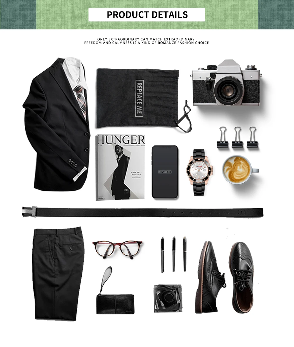 chaxigo Factory Custom Logo Watch for Men Wrist Luxury Brand Retro Black Full Steel Waterproof wrist watches
