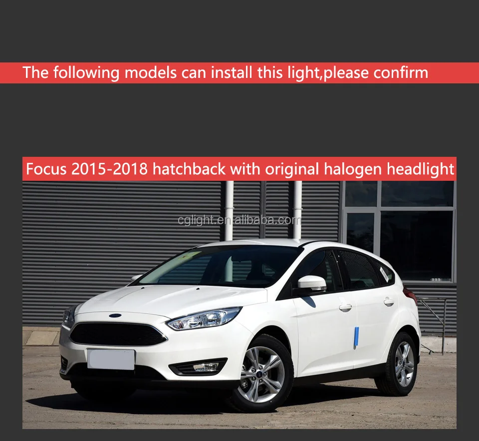 Faro delantero para coche Ford Focus, lente de proyector, señal dinámica Drl, accesorios automotrices, 2015-2017