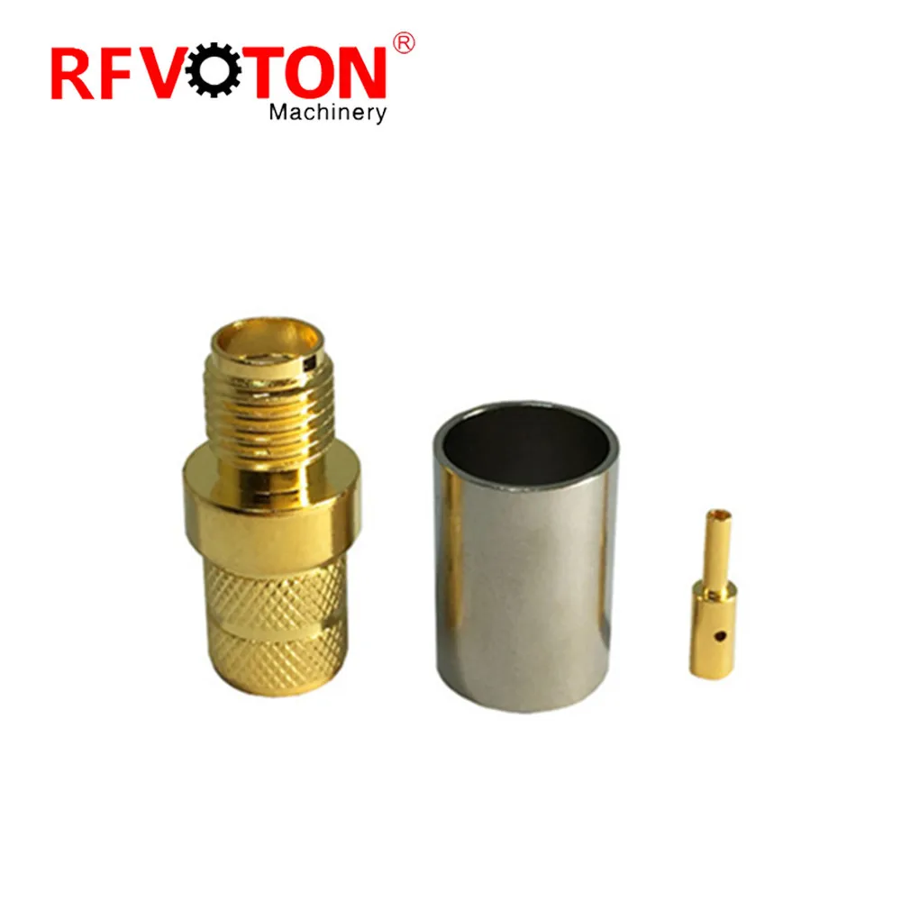 Factory supply Gold plated SMA female jack crimp 5D-FB  cable rf coaxial connectors
