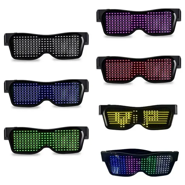 2022 New Years Glasses Programmable Display Message Led Magic Glasses App Controlled Led Sunglasses for Party Bar DJ Dance