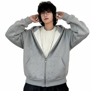 Custom Double Layer Acid Wash Solid Fleece Breathable Streetwear Men Heavyweight 460g Oversized Boxy Cropped Fit Cut Autumn