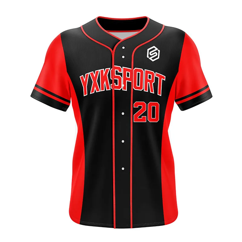 Source De béisbol equipo de softbol camiseta dos botones barato de béisbol  ropa de manga corta on m.alibaba.com