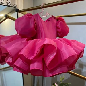 2026 Hot Sell Children's Dress Big Bow Girl Party Dress Fluffy Girl Princess Dress Shiny Luxury Birthday Ball Gown Frocks